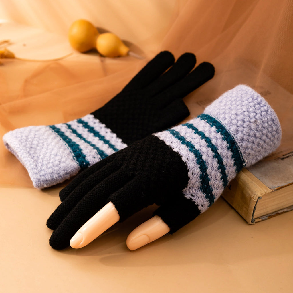 Fleece-lined Knitting Wool Cold-proof Gloves - enhanced image 4
