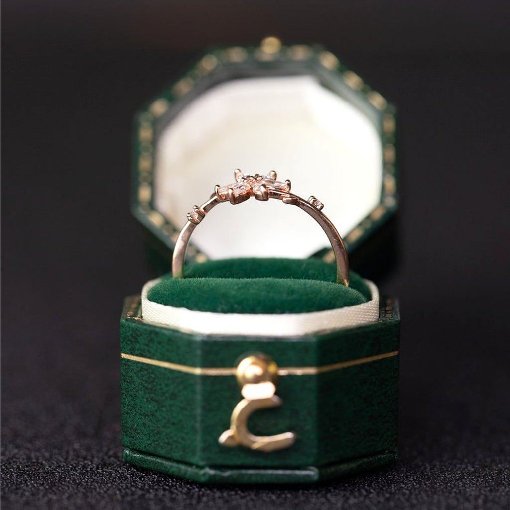 LuxeJewels™ – Art Deco Floral Diamond Ring in Gold & Platinum - enhanced image 4