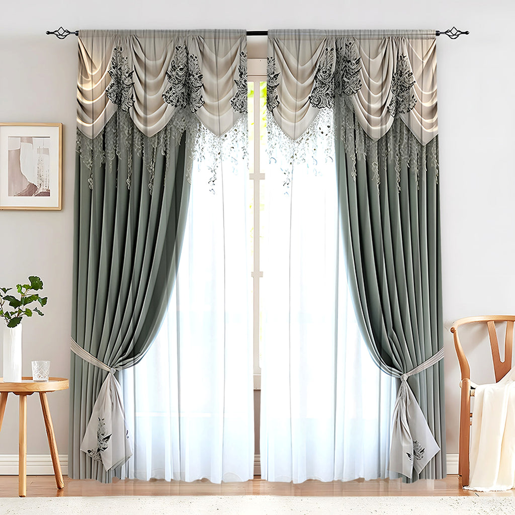 Floréalis™ – European Floral Embroidered Curtain Panel - enhanced image 4
