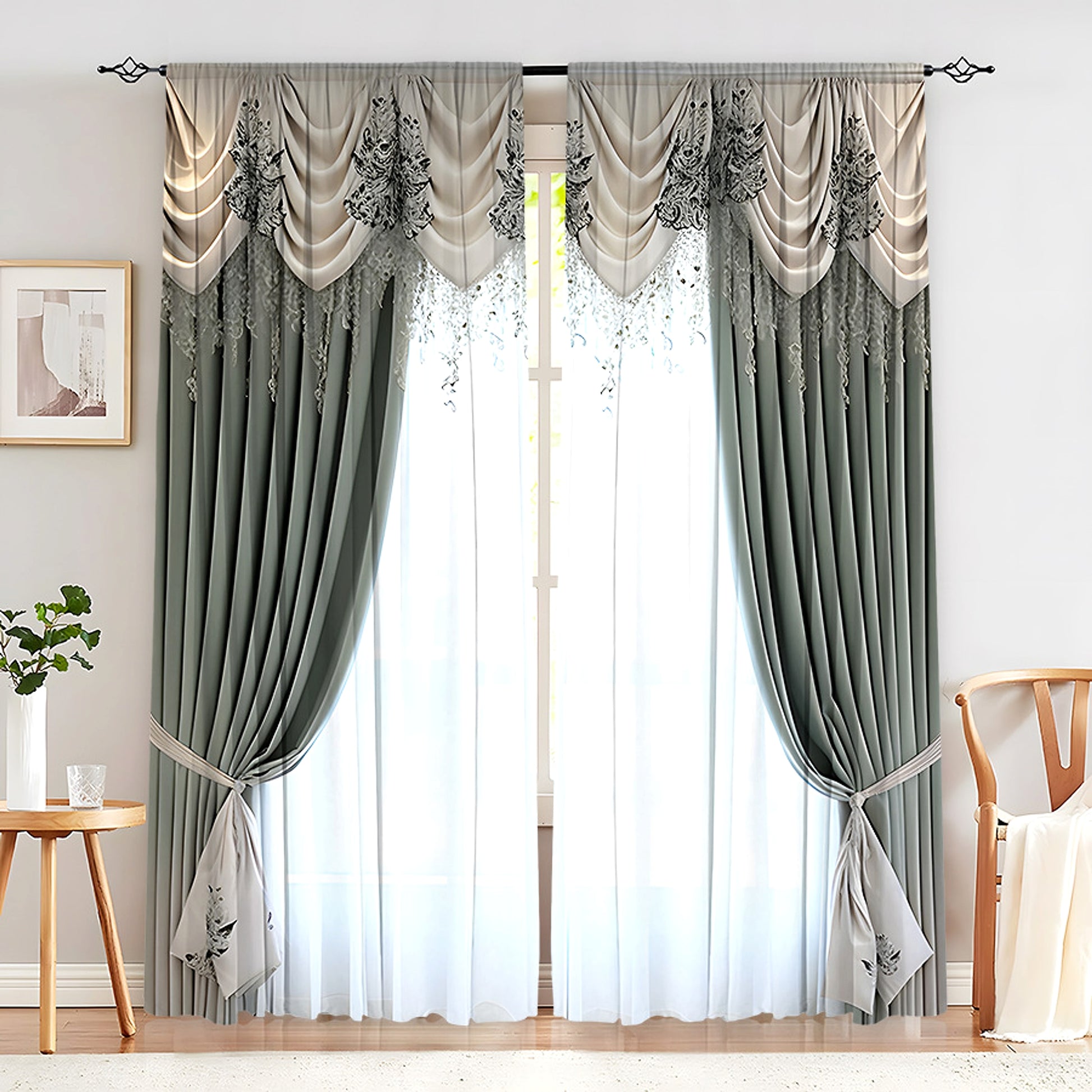 Floréalis™ – European Floral Embroidered Curtain Panel - enhanced image 4