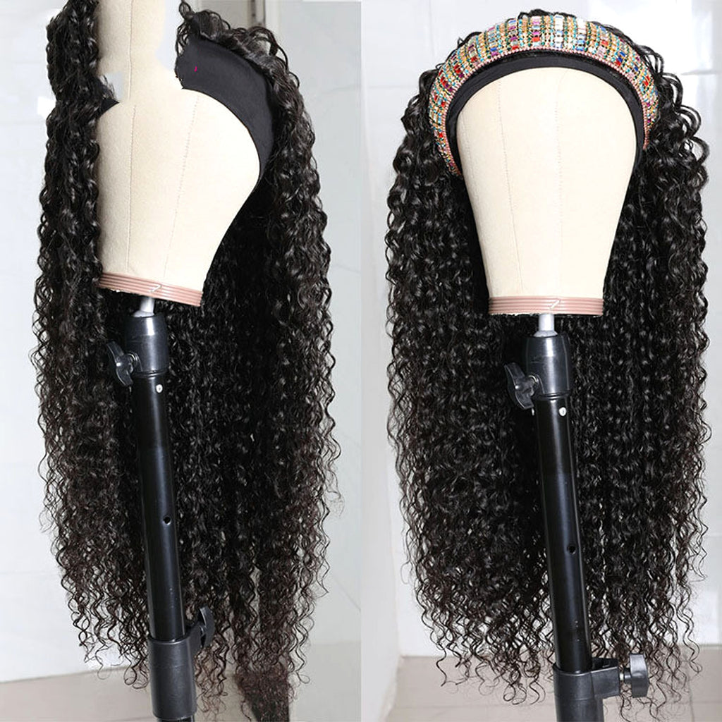 Full Mechanism Hair Band Wig Headgear Real Hair - enhanced image 4