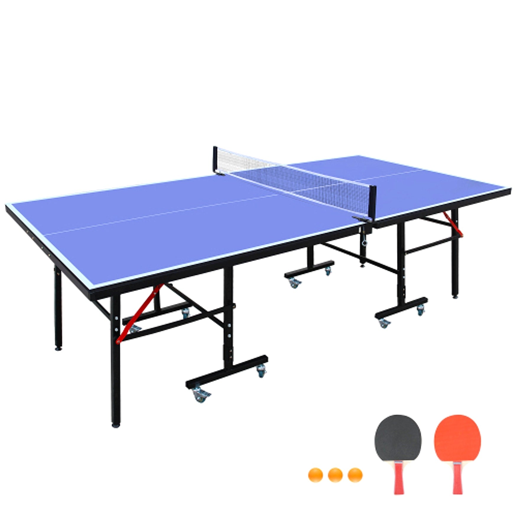 GameMaster™ – 8ft Mid-Size Foldable Ping Pong Table Set w/ Net, 2 Paddles & Balls (US Warehouse) - enhanced image 4