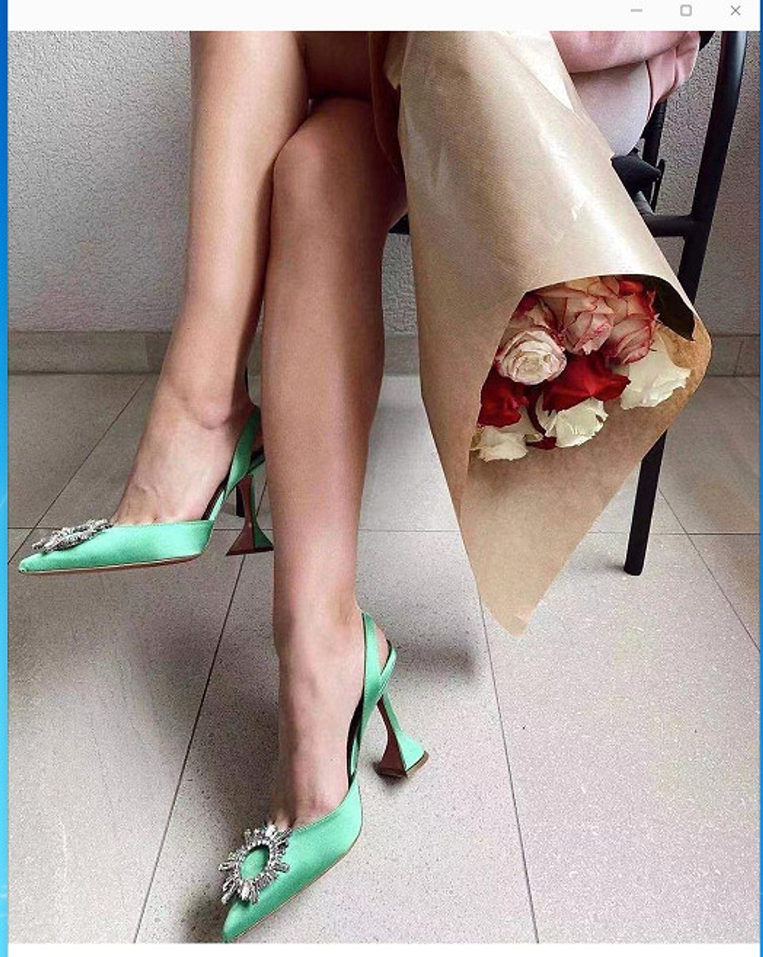 Glittering Rhinestone Satin Wine Glass Heel Shoes Baotou Slippers - enhanced image 4