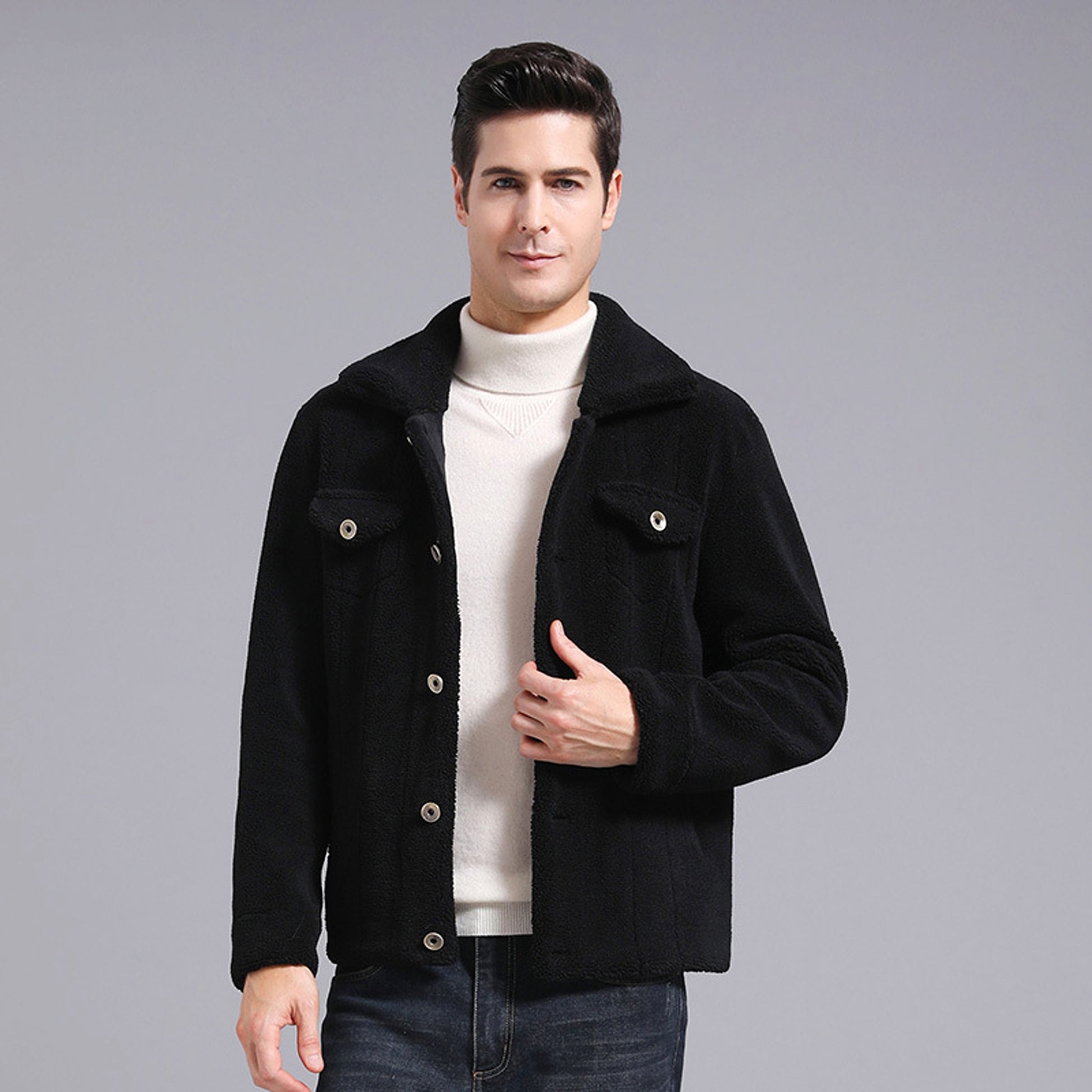 Grain Fleece Men Jacket Autumn And Winter New Style - enhanced image 4