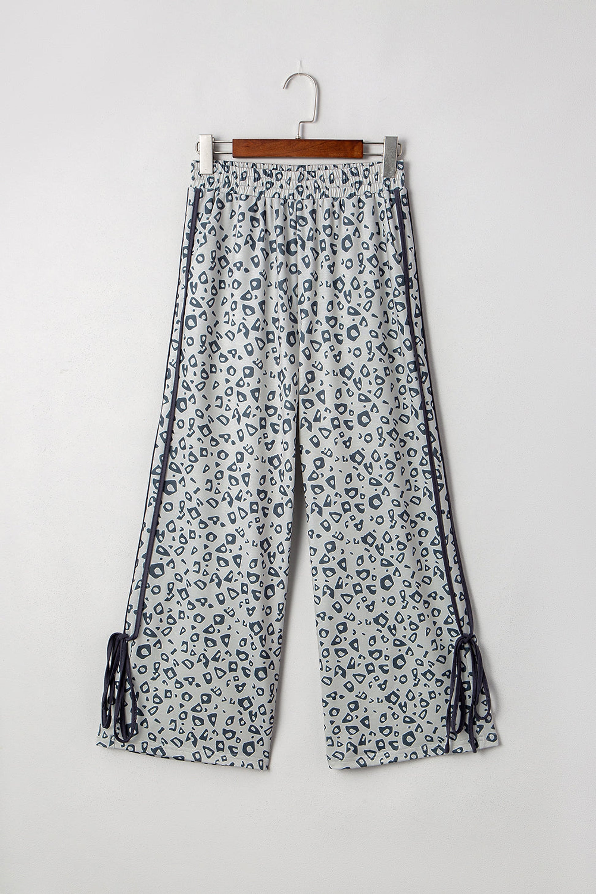Gray Leopard High Waist Side Bow Straight Leg - enhanced image 4