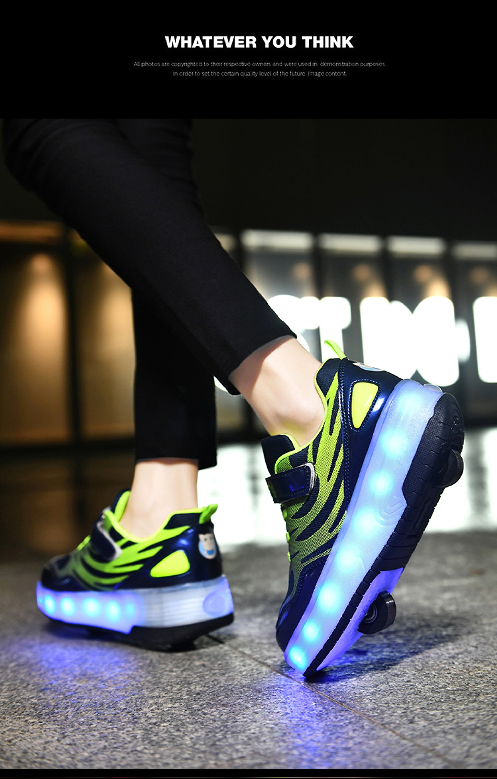 Heelys LED Luminous Rechargeable Lightweight Roller Shoes Two-wheeled Boys And Girls Light Shoes Wheel Shoes - enhanced image 4