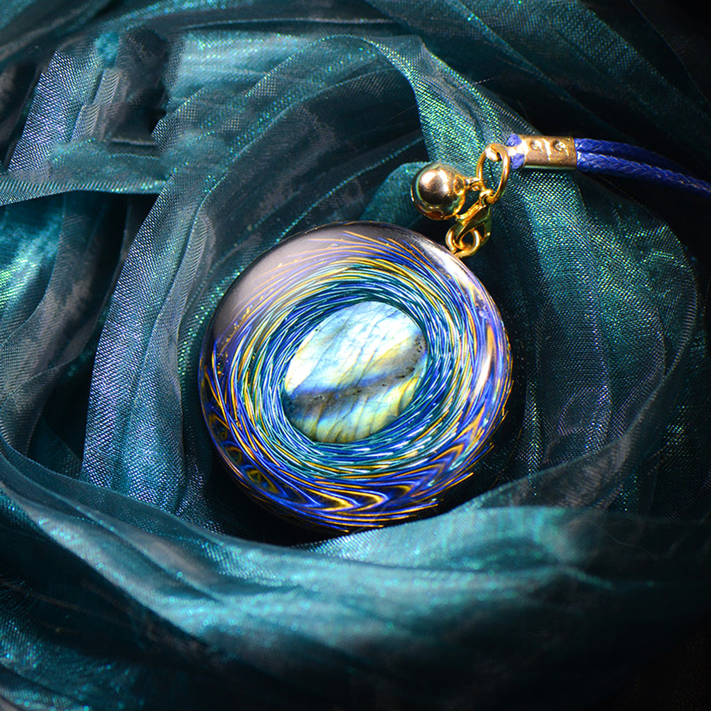 High Frequency Natural Crystal Pendant Votive Necklace - enhanced image 4
