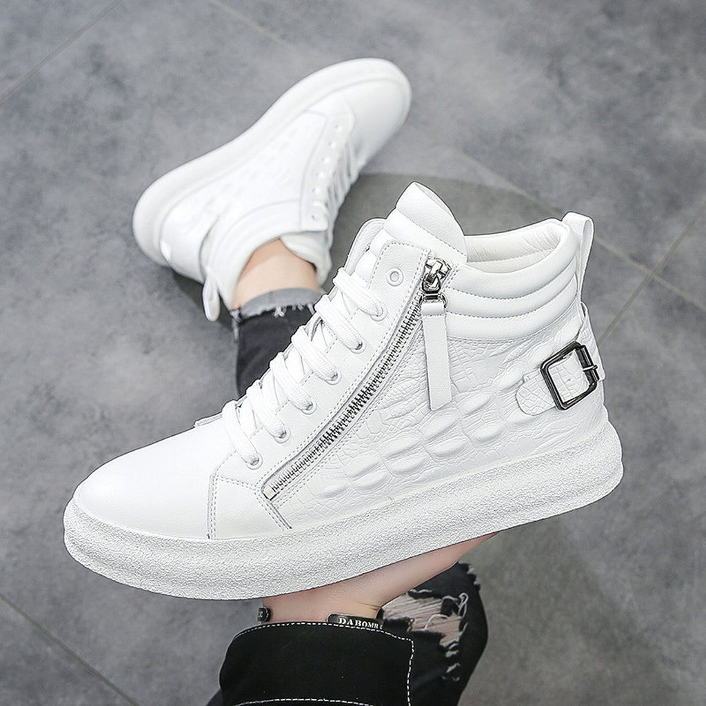 UrbanCore™ – Men’s High-Top Leather Street Sneakers - enhanced image 4