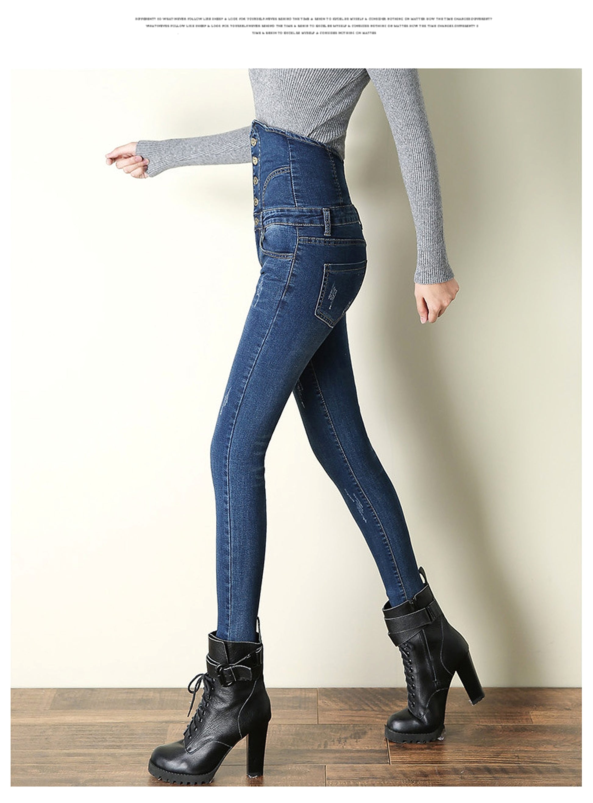 High waist jeans - enhanced image 4