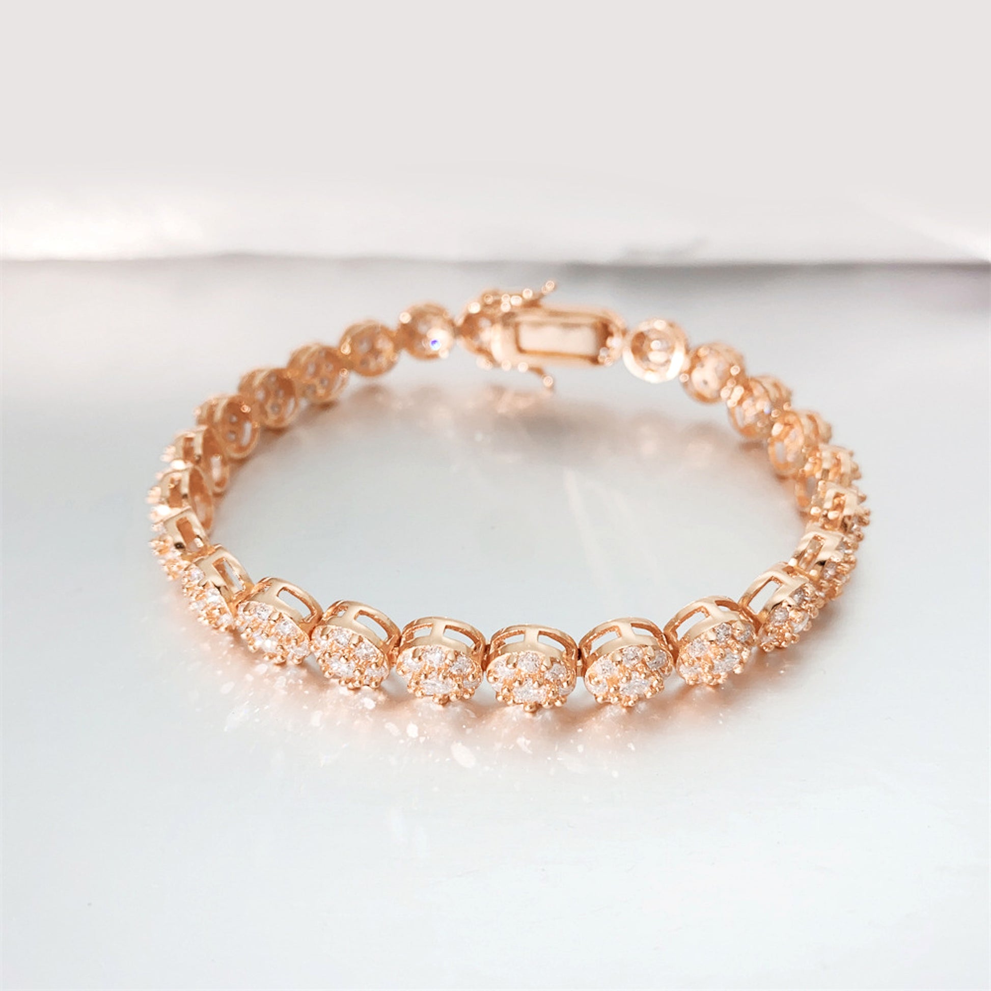 Hip Hop 925 Silver Tennis Chain Moissanite Bracelet - enhanced image 4