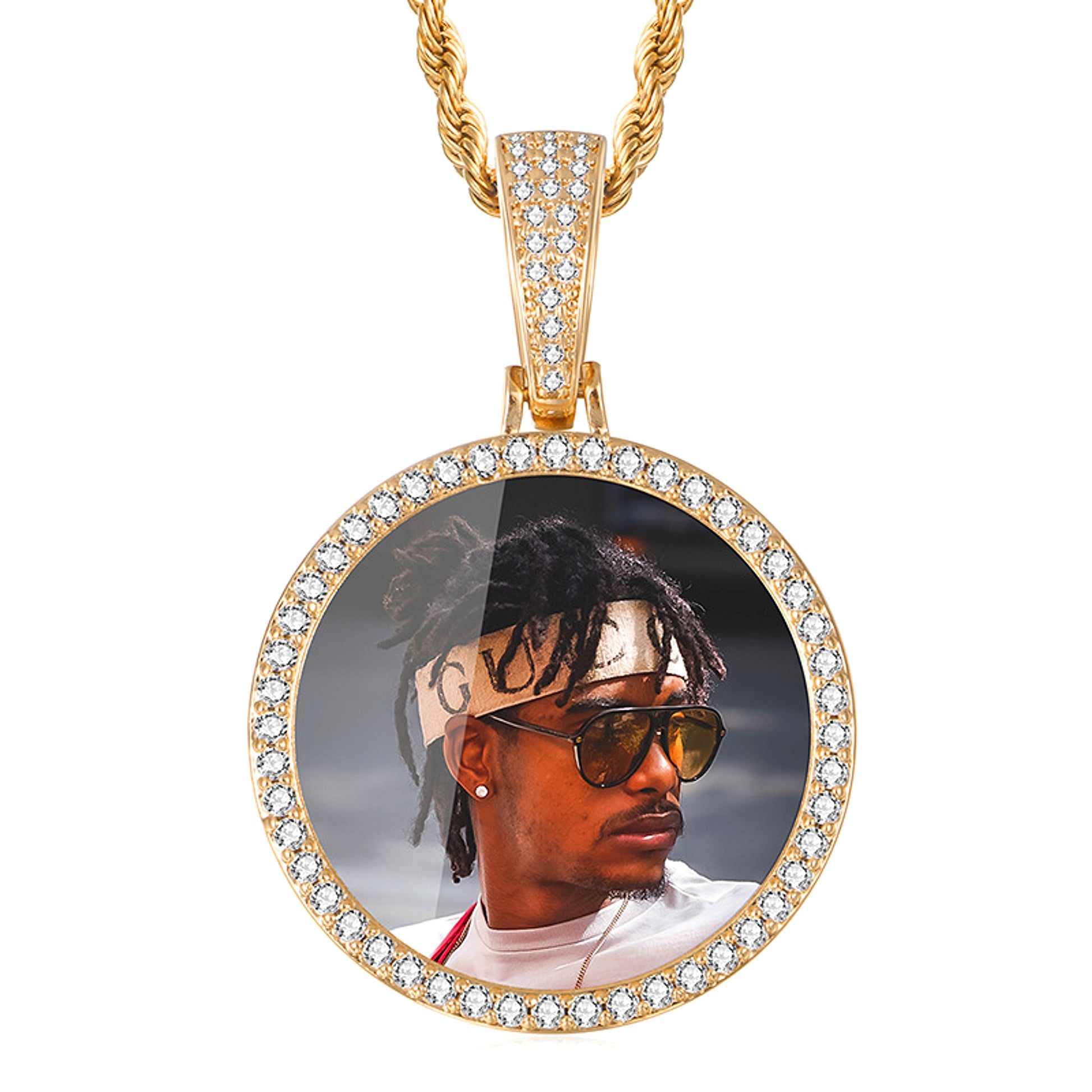Hip Hop Personalized Pendant Photo Necklace - enhanced image 4