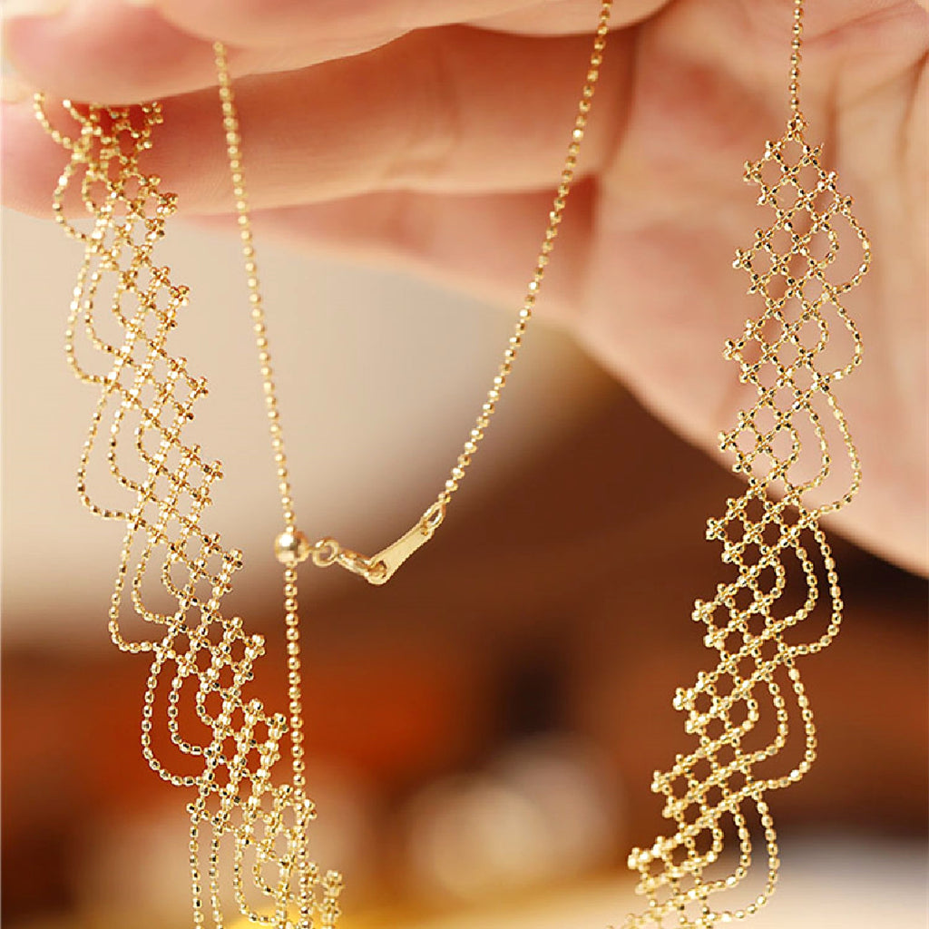Inverted Rainbow Necklace with Adjustable Chain – Modern & Chic - enhanced image 4