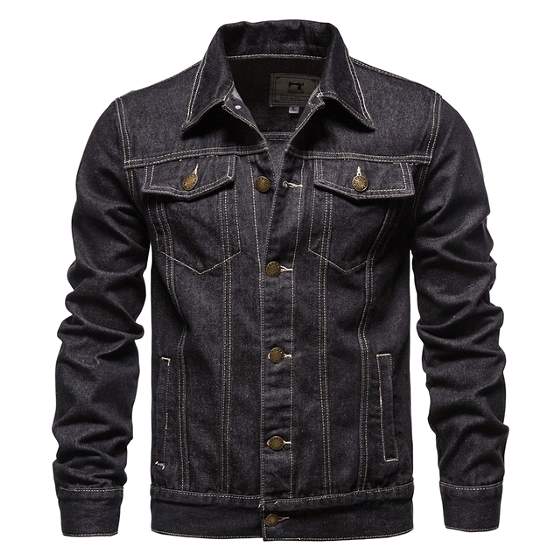 Jacket Men Casual Blue Lapel Jeans Jackets Qualit - enhanced image 4