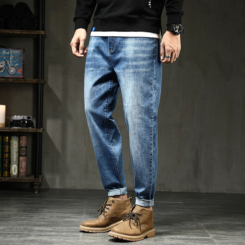 Jeans Loose Plus Fat Plus Size Harem Trousers Stretch Feet Jeans Men - enhanced image 4