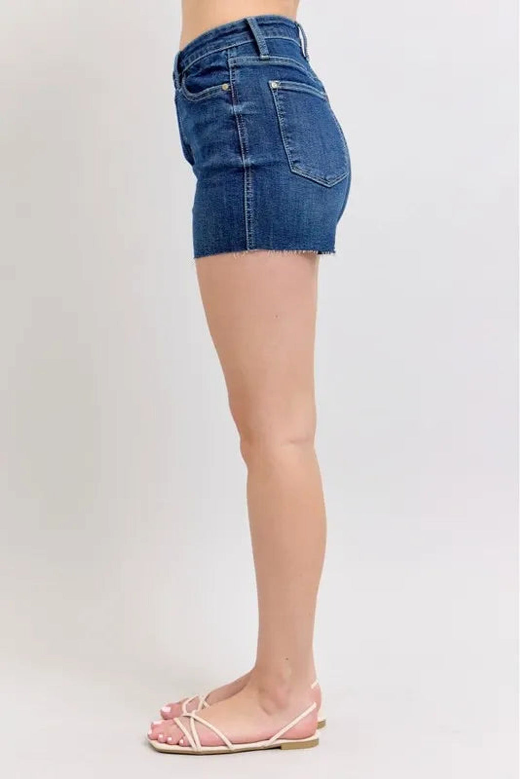 Judy Blue Full Size High Waist Criss-Cross Waistband Denim Shorts Plus Size - enhanced image 4