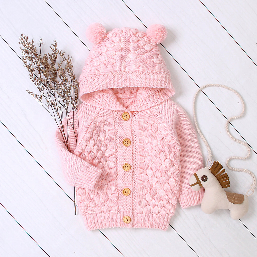 KuschelGlöckchen™ – Hooded Knit Jacket with Pom-Pom - enhanced image 4