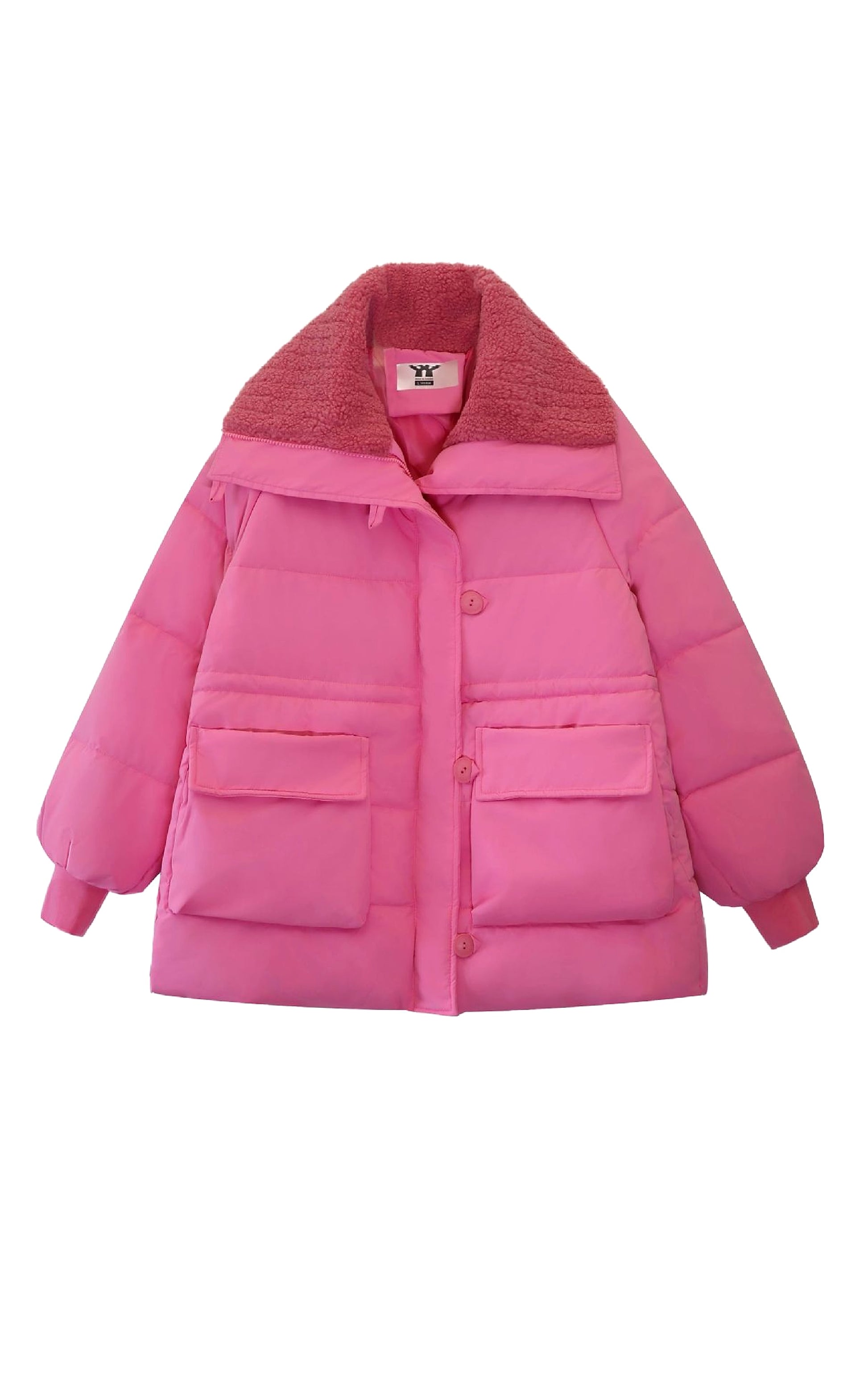 Large Lapel Down Jacket For Women - enhanced image 4