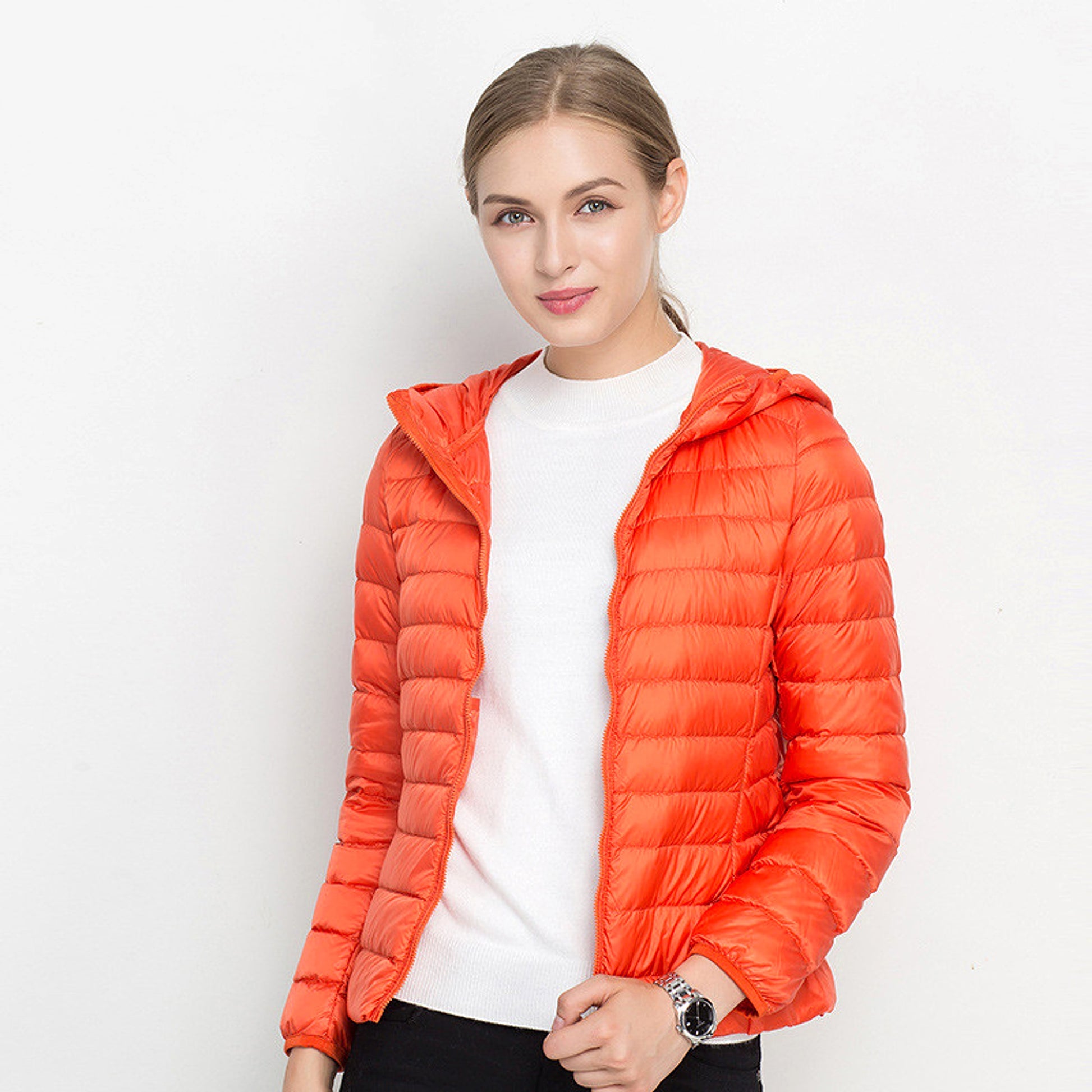 Lightweight Down Jacket Women Short Hooded Super Lightweight - enhanced image 4