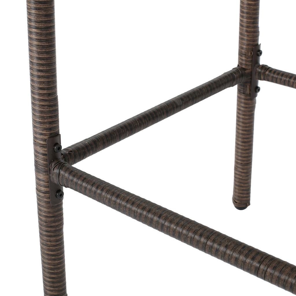LuneluX_Home – Modern Outdoor Rattan Bar Stool (Brown) - enhanced image 4