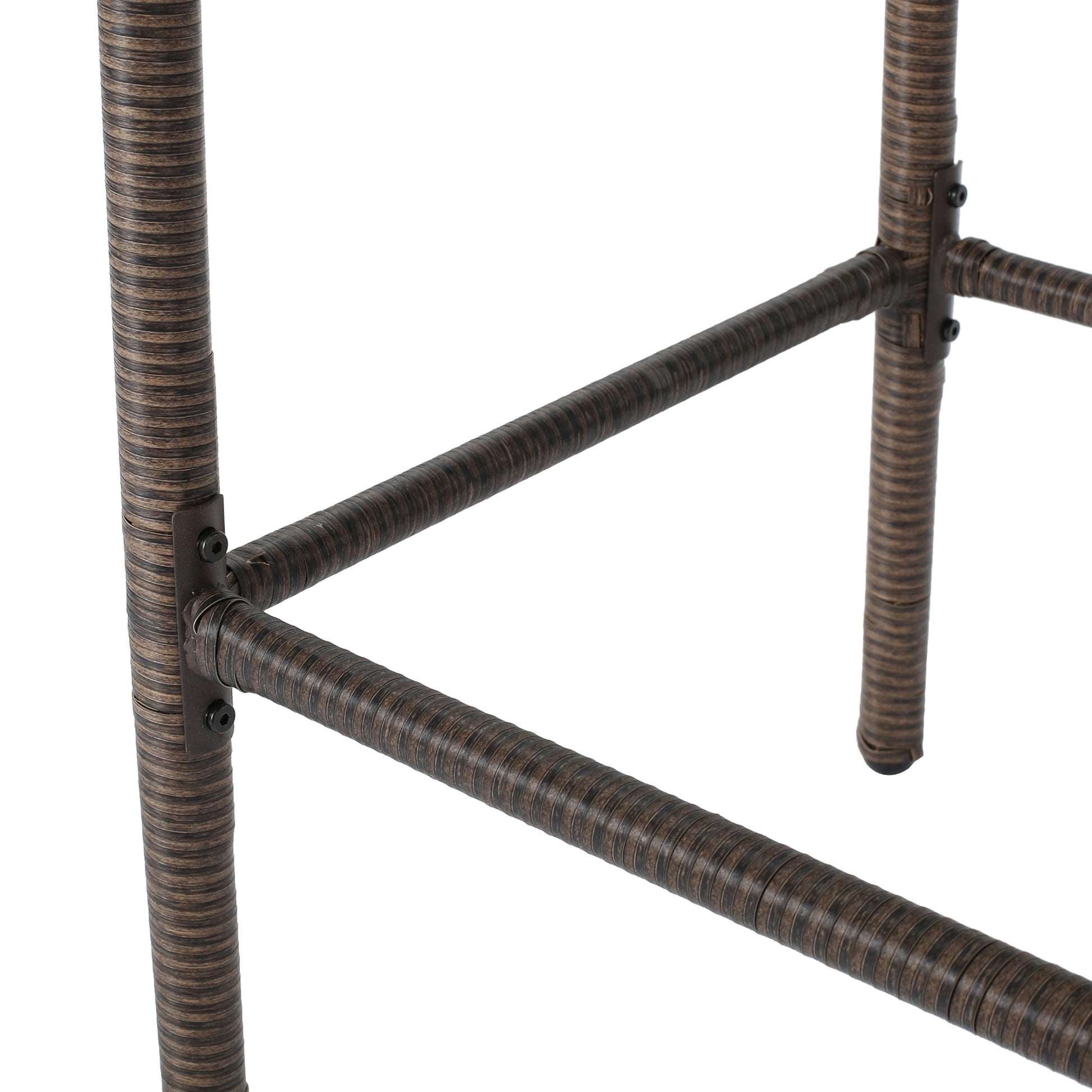 LuneluX_Home – Modern Outdoor Rattan Bar Stool (Brown) - enhanced image 4