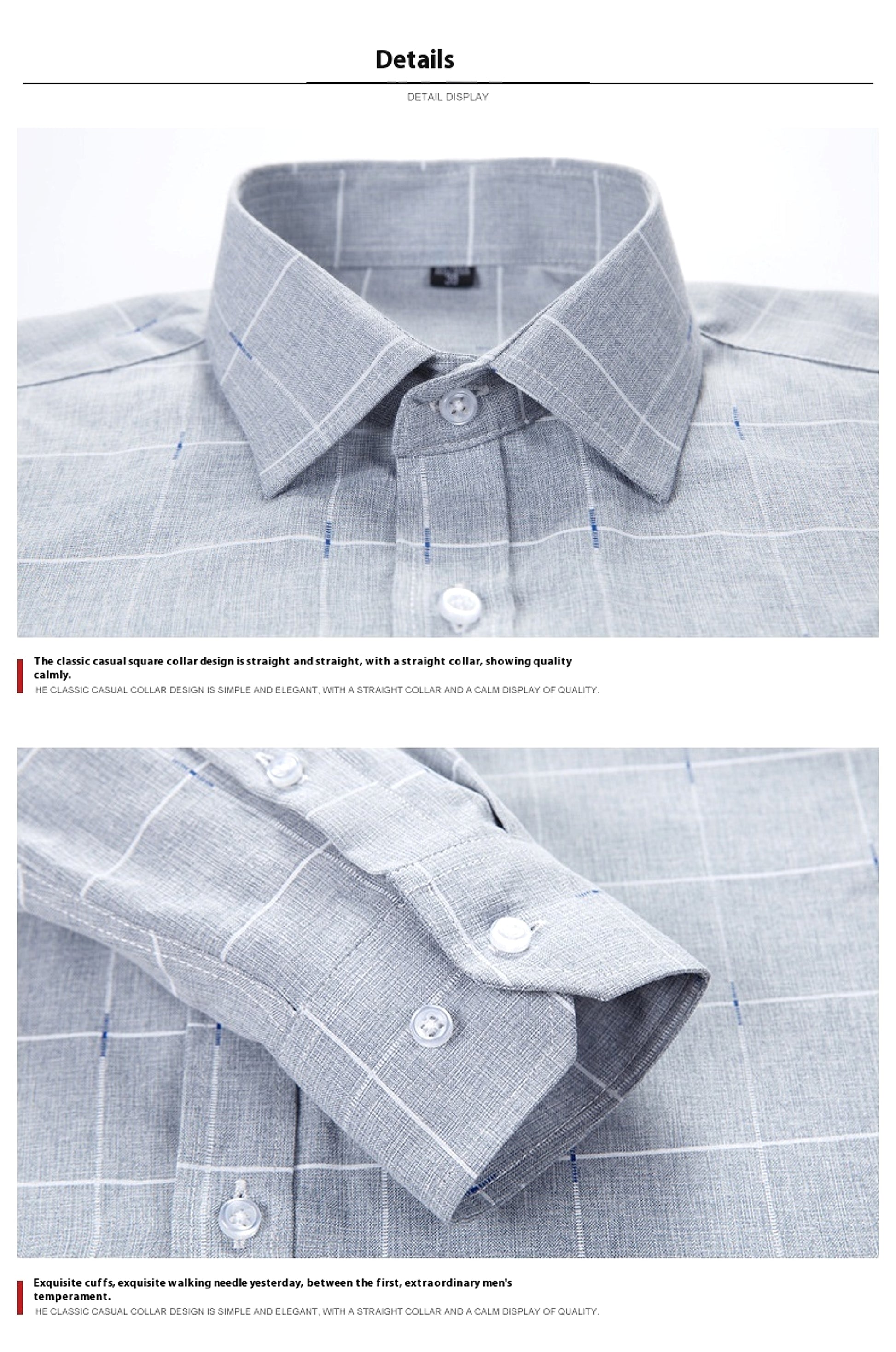 Long-sleeve Middle-aged Loose Spring Business Casual Imitation Cotton And Linen Men's DressShirt - enhanced image 4