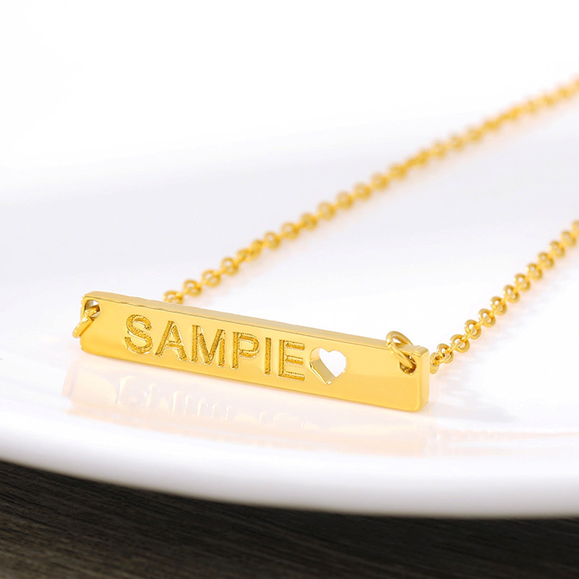 Love Hollow Square Brand Name Custom Necklace - enhanced image 4