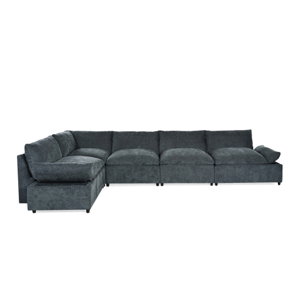 LuneluX_Home – 115.5" Modular Deep Gray Sectional Sofa with Storage & Plush Cushions - enhanced image 4