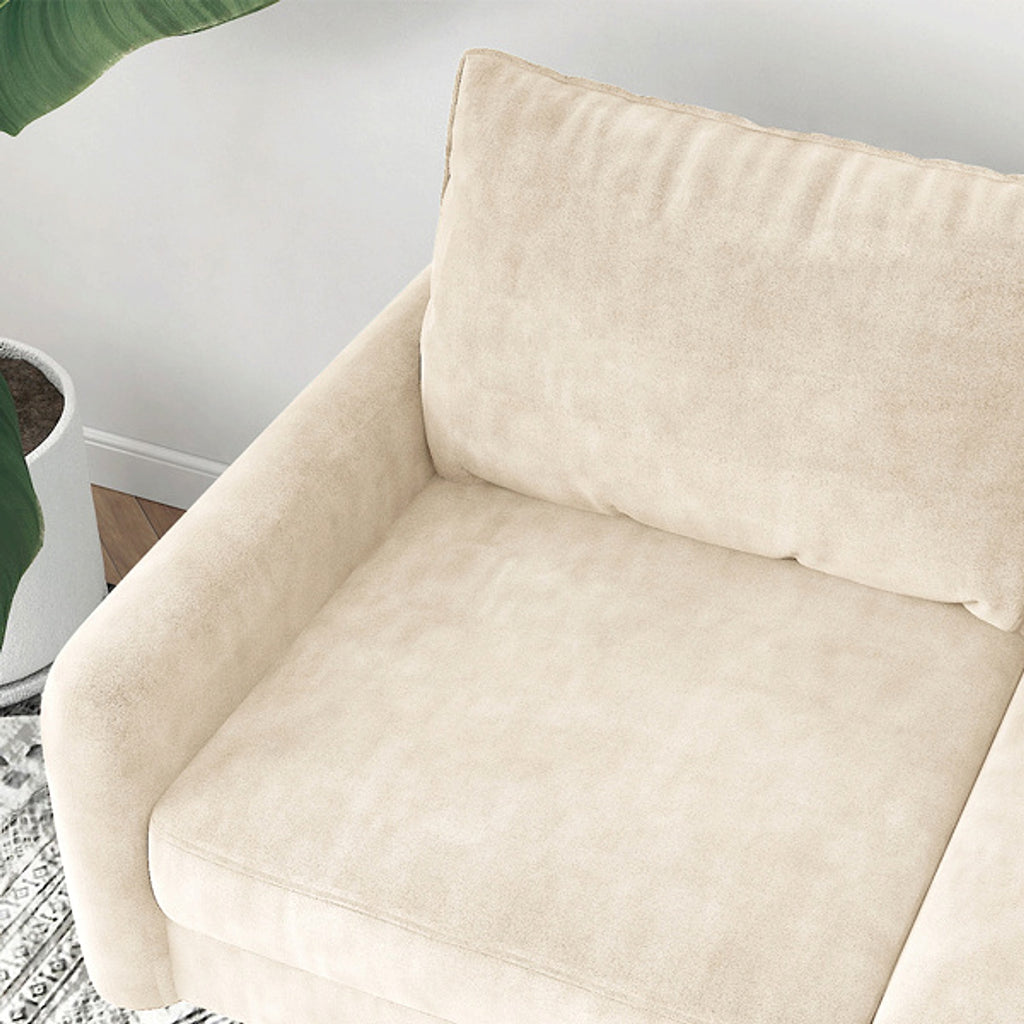 LuneluX_Home – 56.3" Velvet Round Arm Apartment Sofa - enhanced image 4