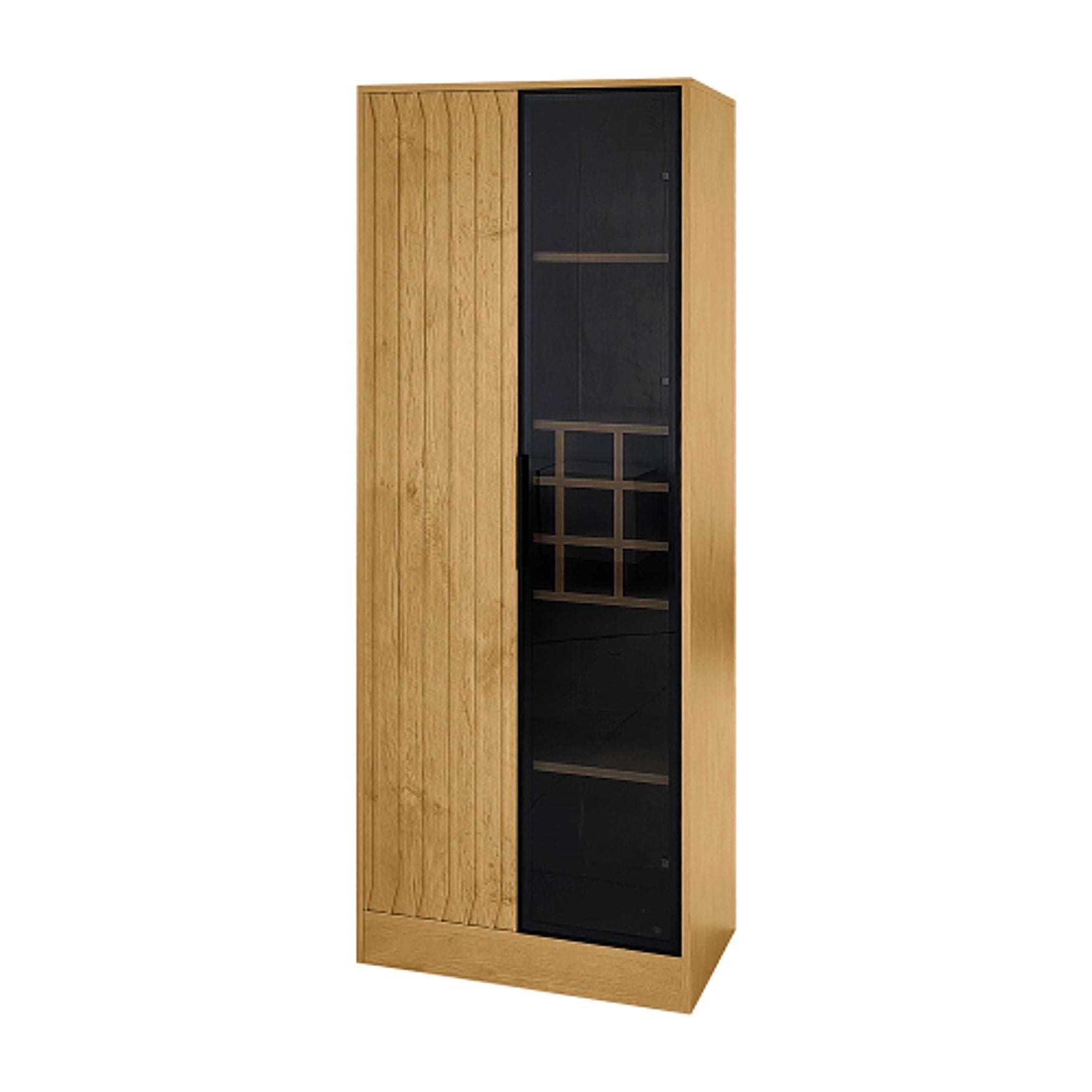 LuneluX_Home – Bathroom Cabinet with Glass Doors, LED Lighting & Wooden Finish (160 cm) - enhanced image 4