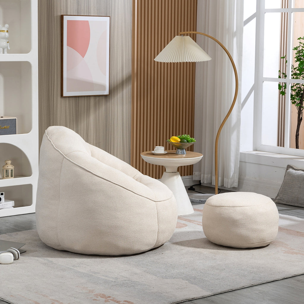 LuneluX_Home – CloudSoft Bean Bag Chair with Footrest - enhanced image 4