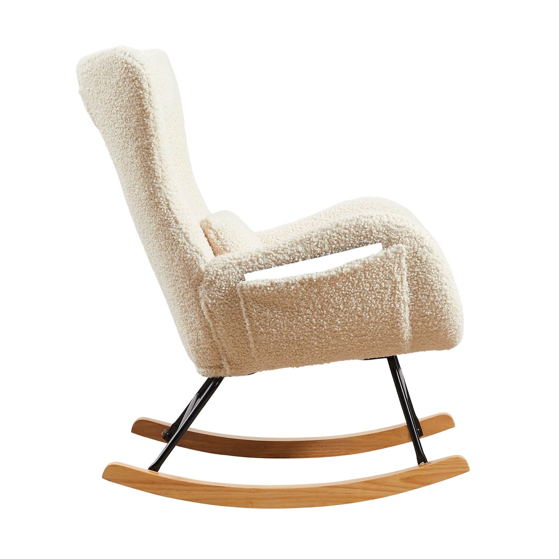 LuneluX_Home – Modern Rocking Chair with High Backrest (Beige) - enhanced image 4