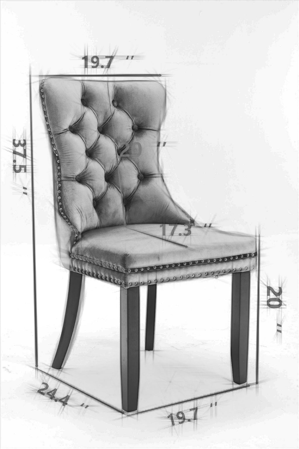 LuneluX_Home – Royal Banquet Chairs (Tufted Velvet, 2 pcs) - enhanced image 4