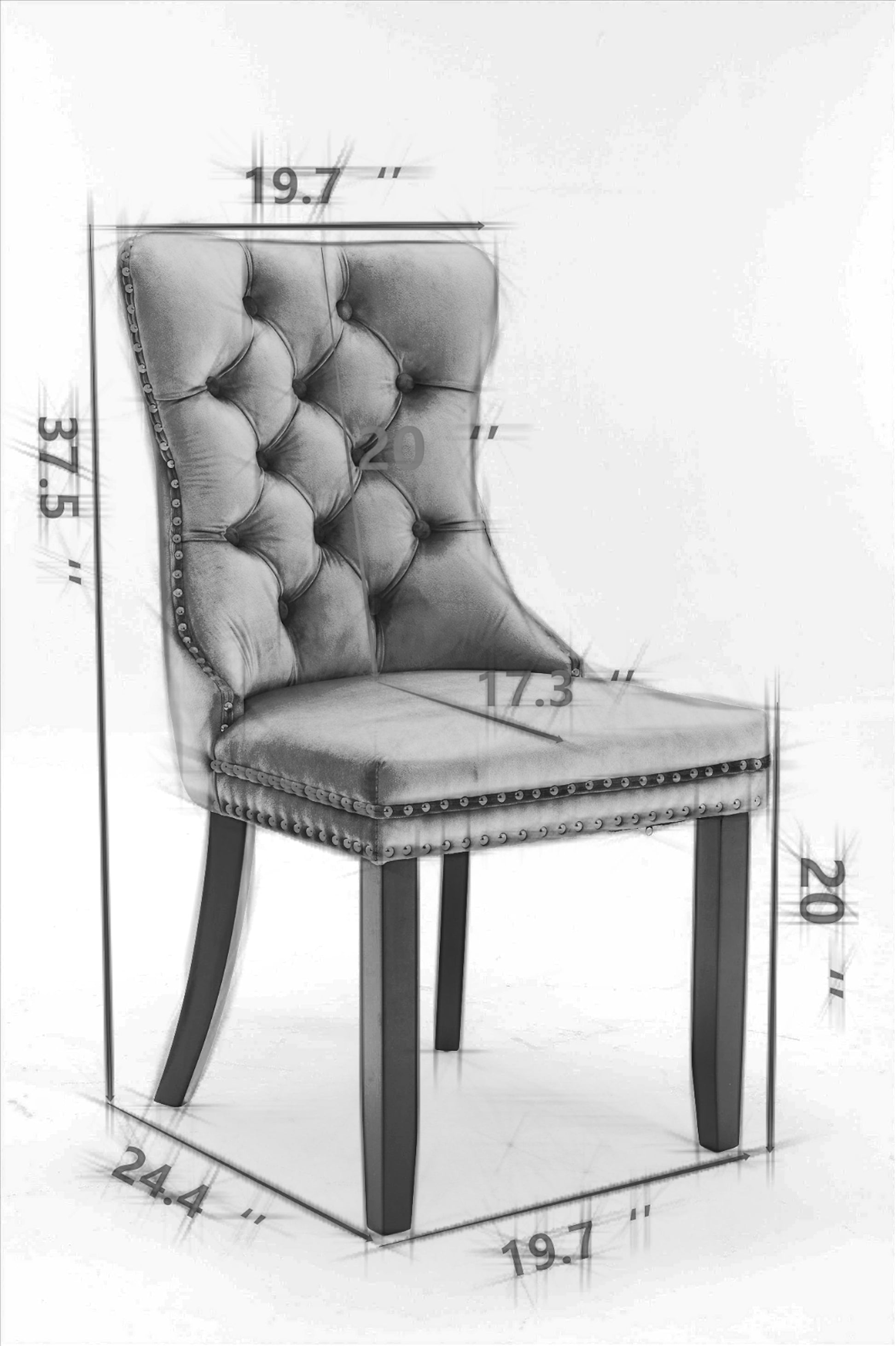 LuneluX_Home – Royal Banquet Chairs (Tufted Velvet, 2 pcs) - enhanced image 4