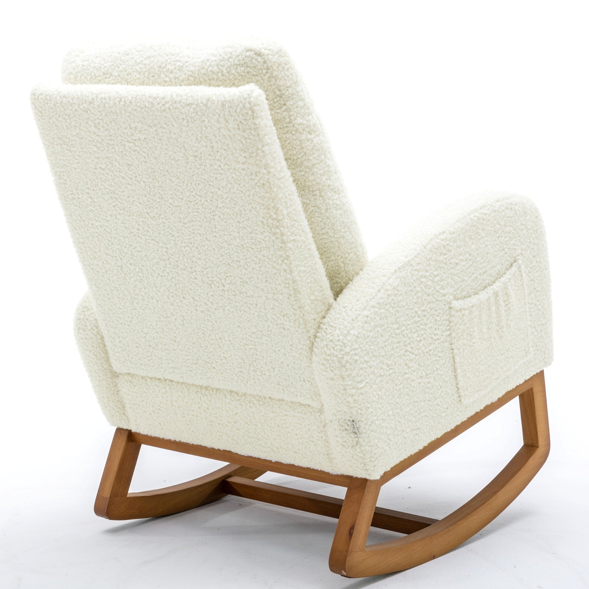 LuneluX_Home – "White Teddy" Rocking Lounge Chair - enhanced image 4