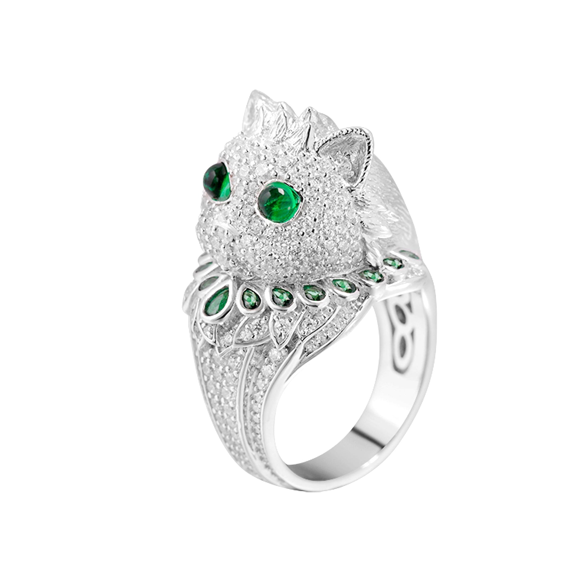 LuxeJewels™ - EmeraldWhisker – Sterling Designer Ring - enhanced image 4