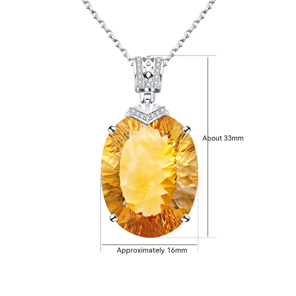 LuxeJewels™ – Solaris Gemdrop Citrine Pendant Necklace - enhanced image 4