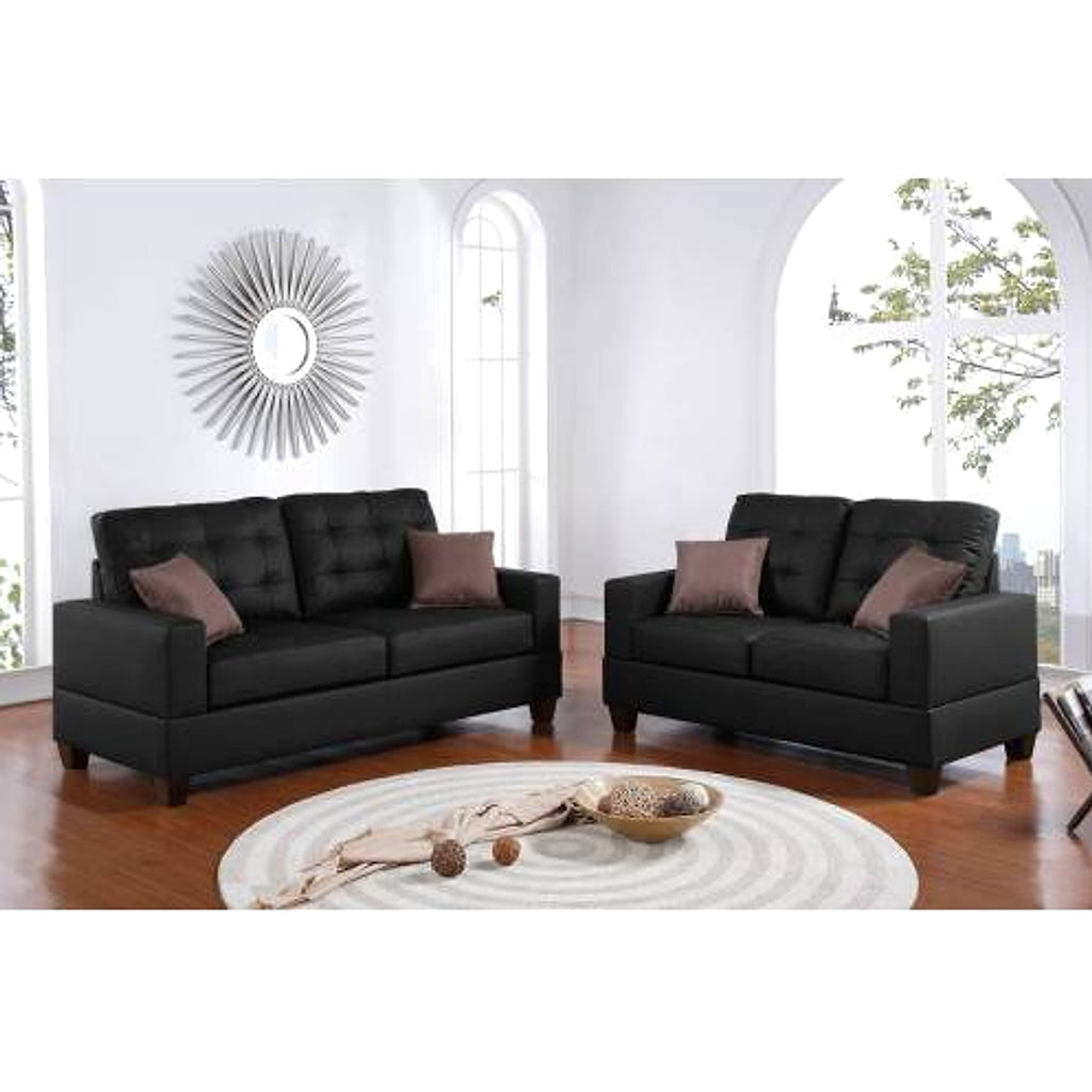 LuxeLiving™ – 2‑Piece Faux Leather Sofa Set with Pillows (US Warehouse) - enhanced image 4