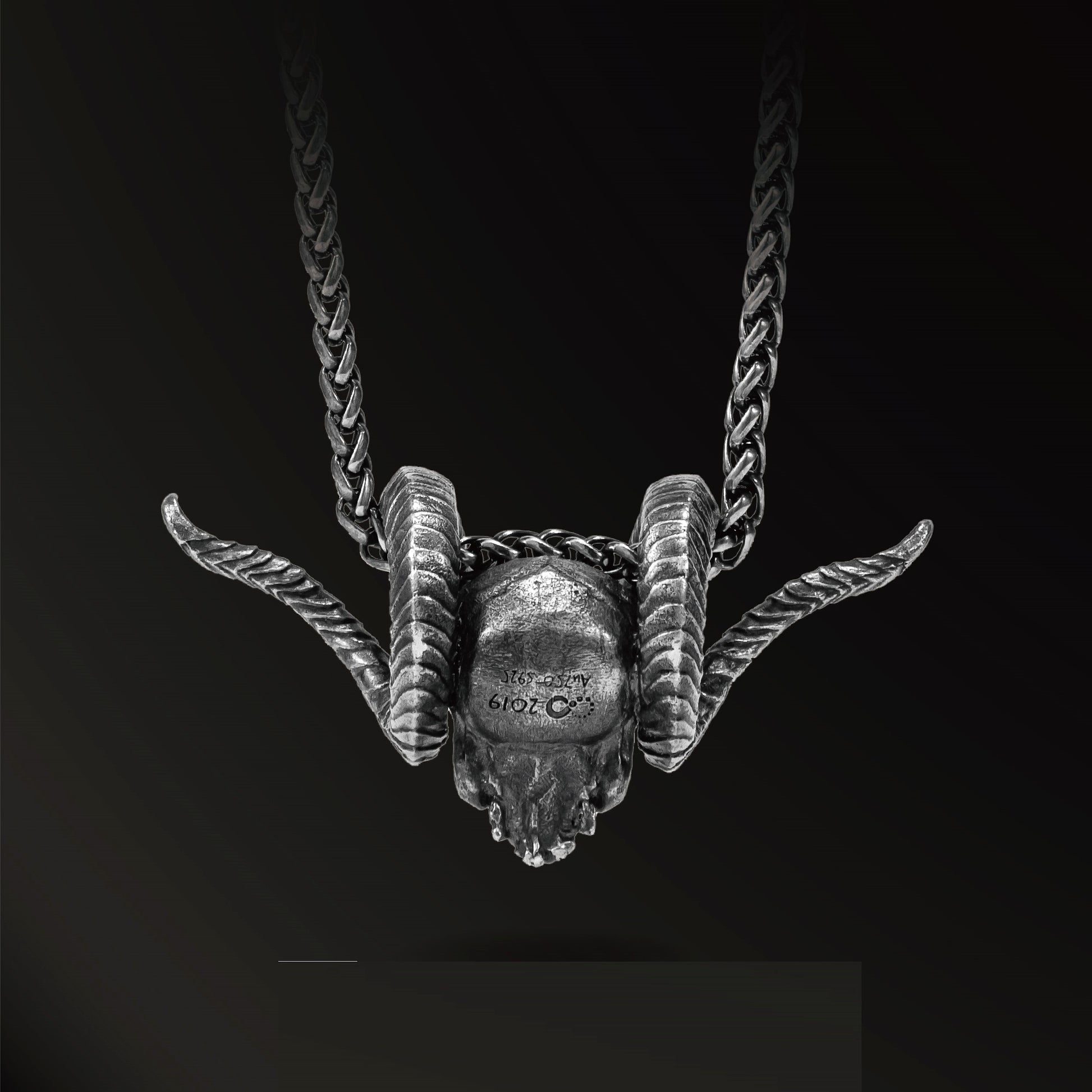 Magaraci™ 925 Silver Antique Pendant Inlaid With 18k Gold Punk Necklace - enhanced image 4