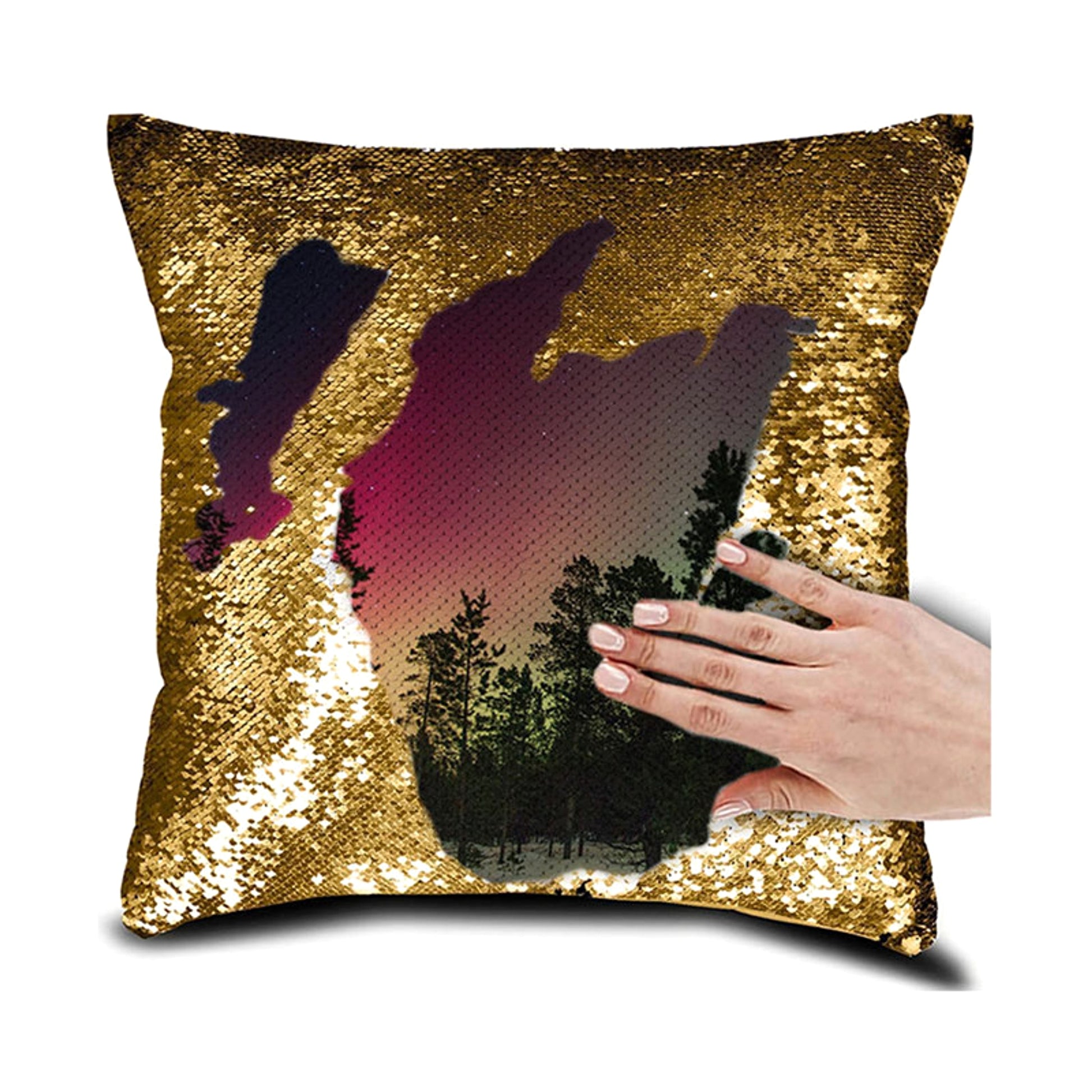 MemoryGlimmer™ – Custom Sequin Pillowcase with Photo or Name (40×40 cm) - enhanced image 4