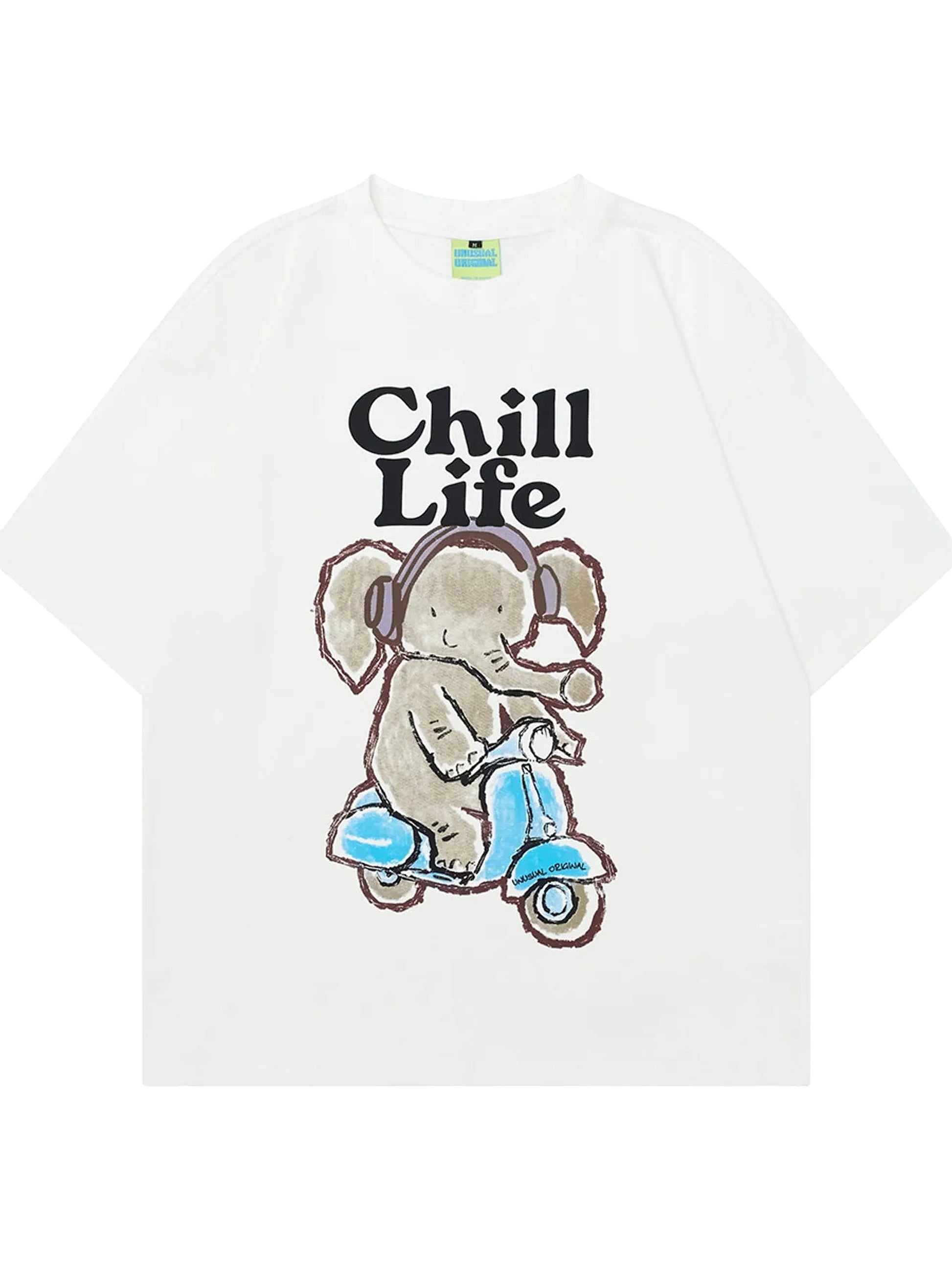 Men's Casual Elephant Graphic Short Sleeve Oversized T-Shirt - enhanced image 4