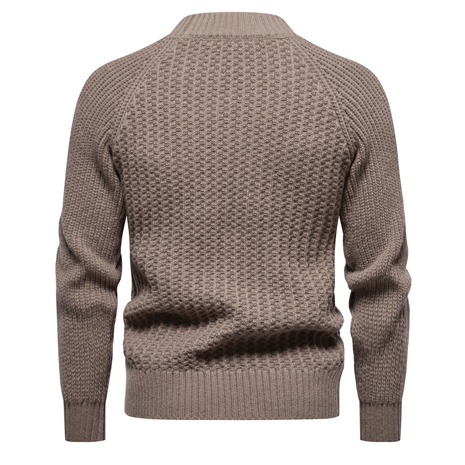 Men's Casual Loose Solid Color Round Neck Sweater - enhanced image 4