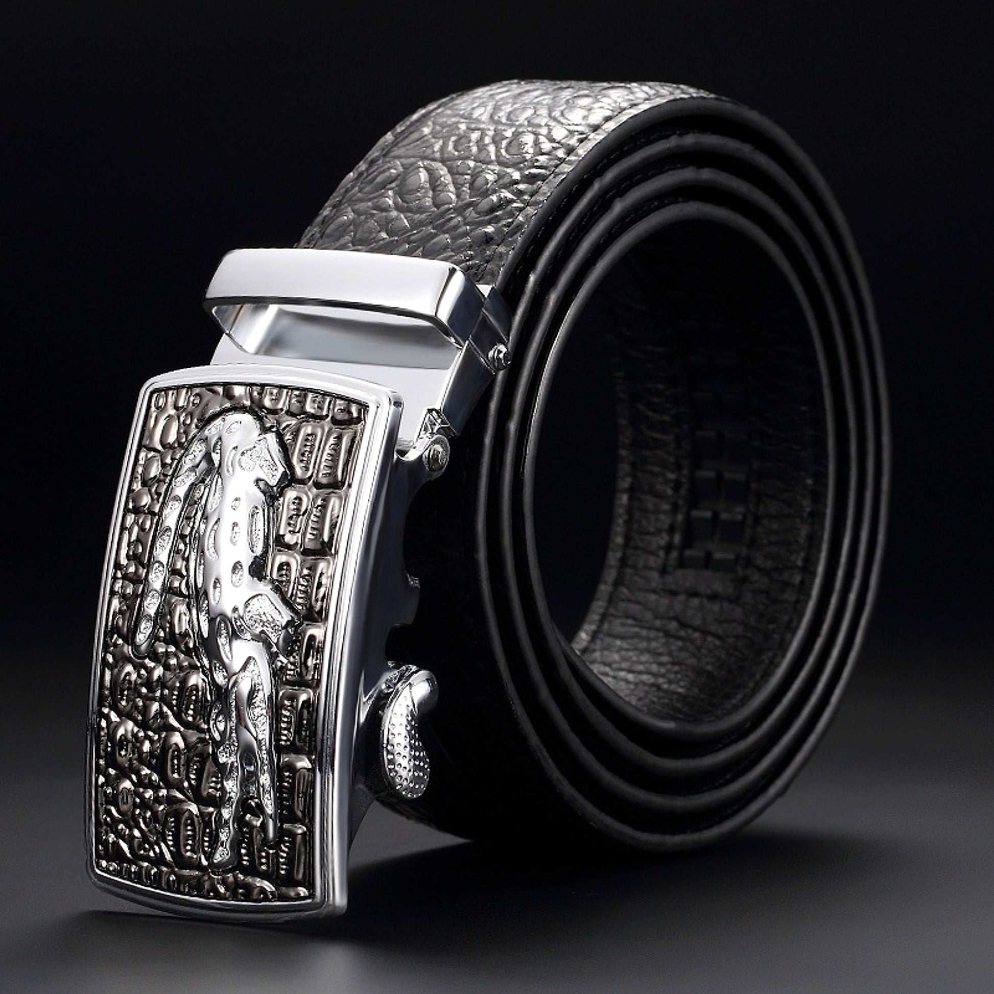 Men's Cowhide Automatic Buckle Waist Belt - enhanced image 4