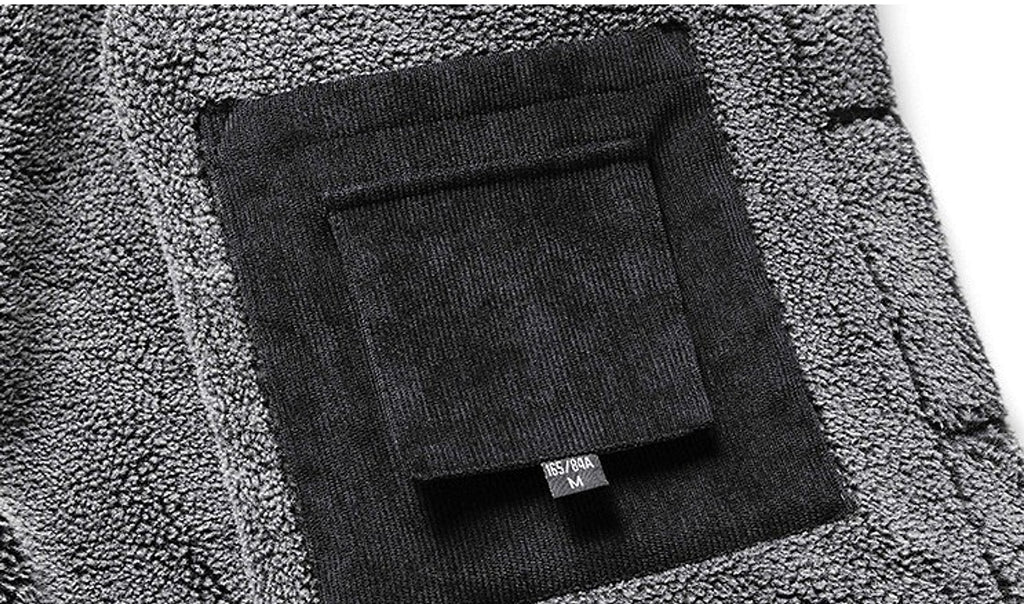 A.1 Men's Fleece-lined CottonCasual Jacket Coat Lambswool - enhanced image 4