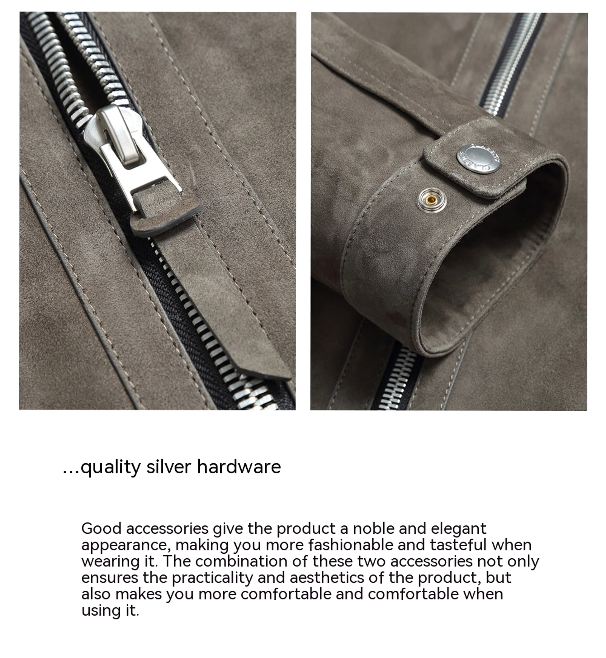 A1. Men's Lambskin Suede Lapel Biker's Leather Jacket - enhanced image 4