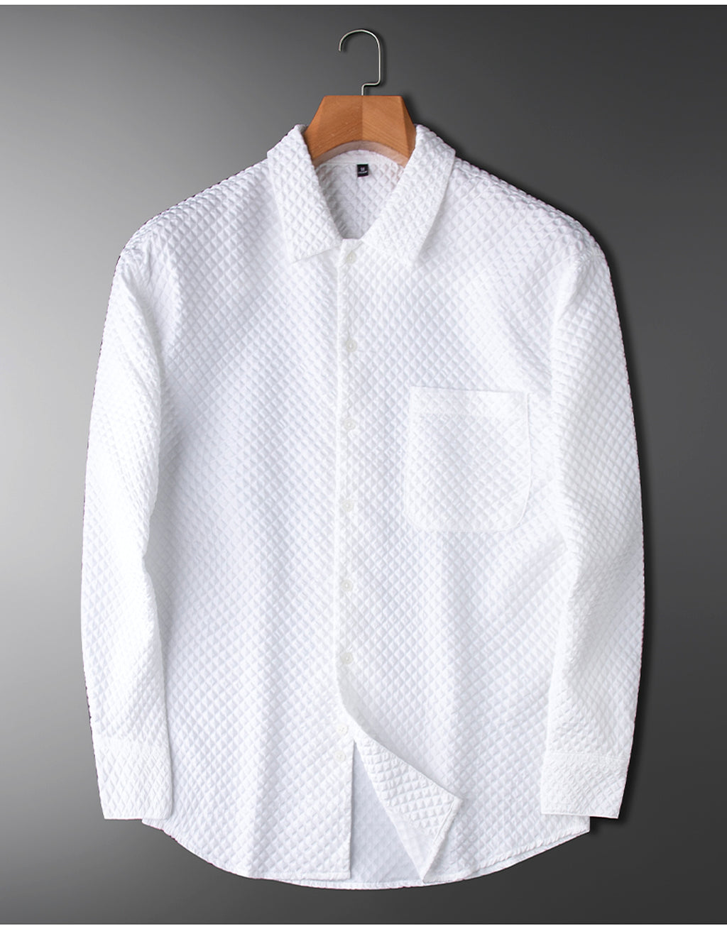 Men's Long Sleeve White DressShirt - enhanced image 4