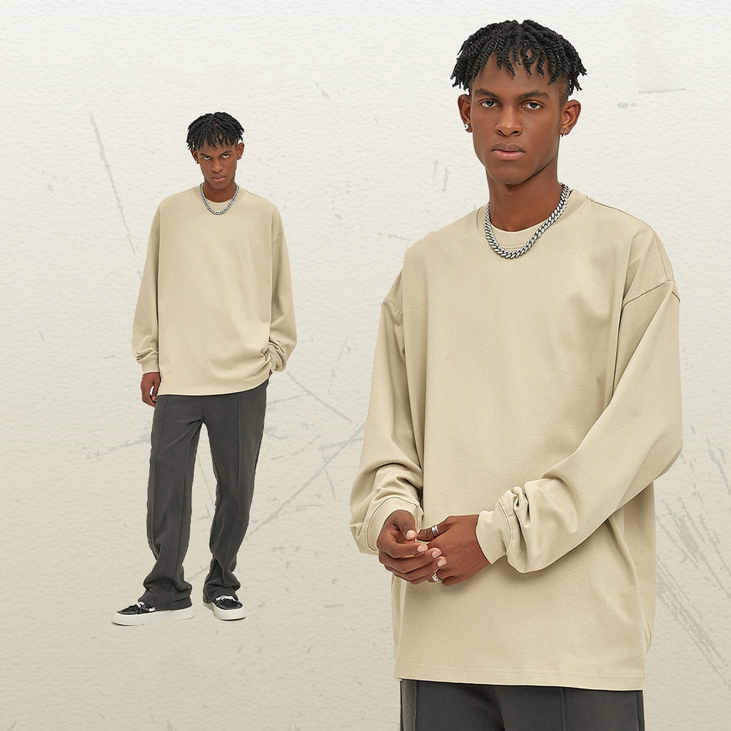 Men's Loose Long-sleeved T-shirt Top - enhanced image 4