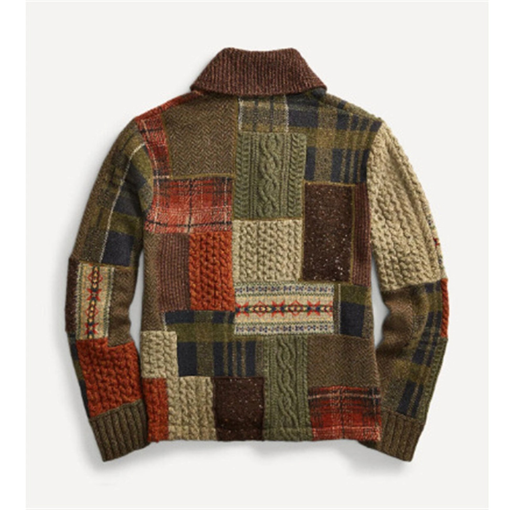 Men's Patchwork Colorblock Cardigan – Casual Retro Sweater Coat - enhanced image 4