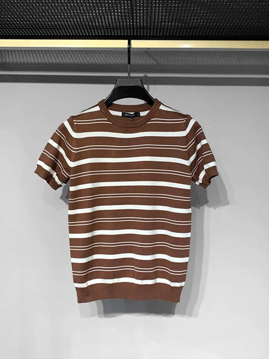 Men's Plus Size Classic Striped Short Sleeve Knit T-Shirt - enhanced image 4
