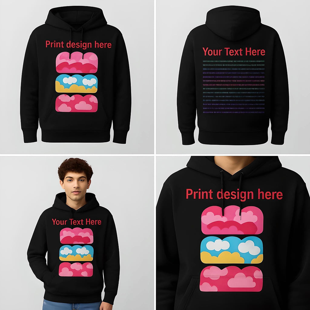 Men's Customizable Printed Long-Sleeved Hoodie - enhanced image 4