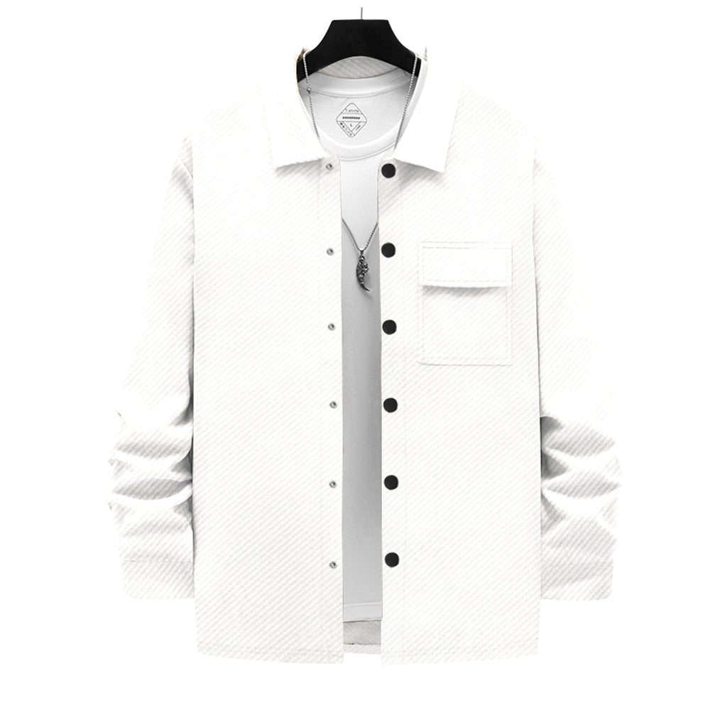 Men's Retro Casual Jacquard Knitted Lapel Shirt Jacket - enhanced image 4
